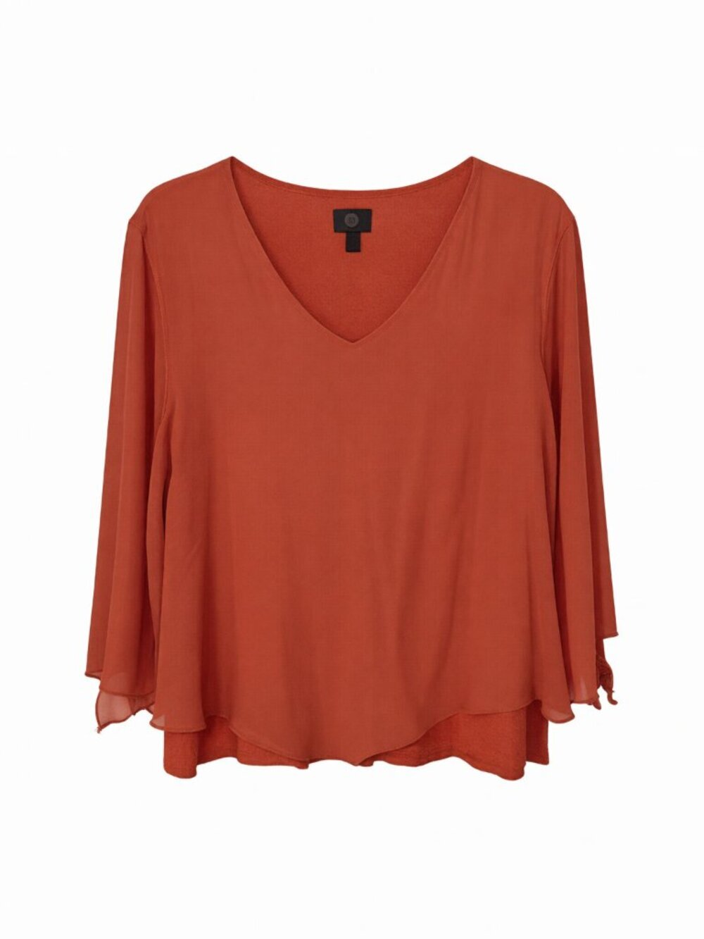 JM Collection Red V-Neck Blouse